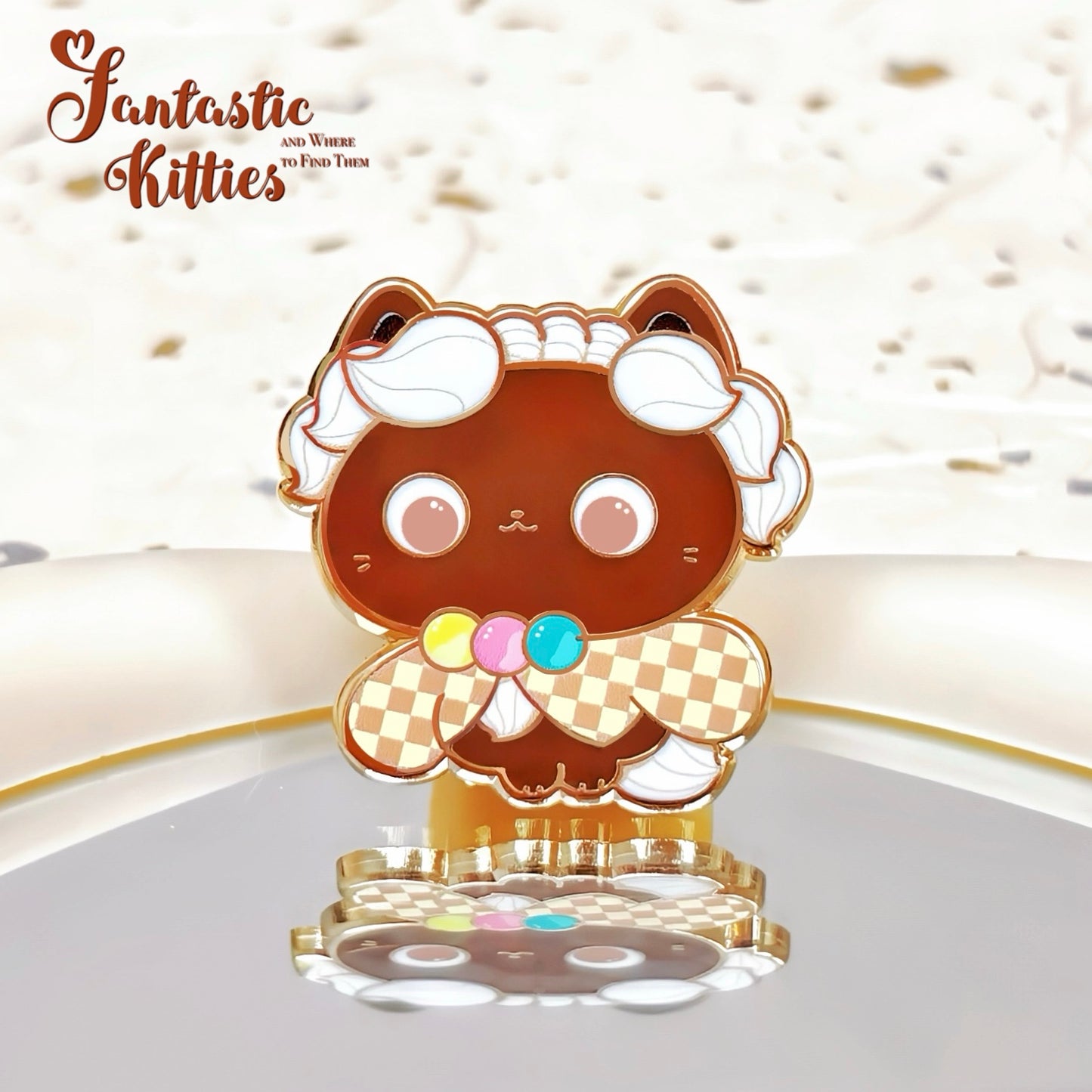 Mocha Mousse Cat Hard Enamel Pin