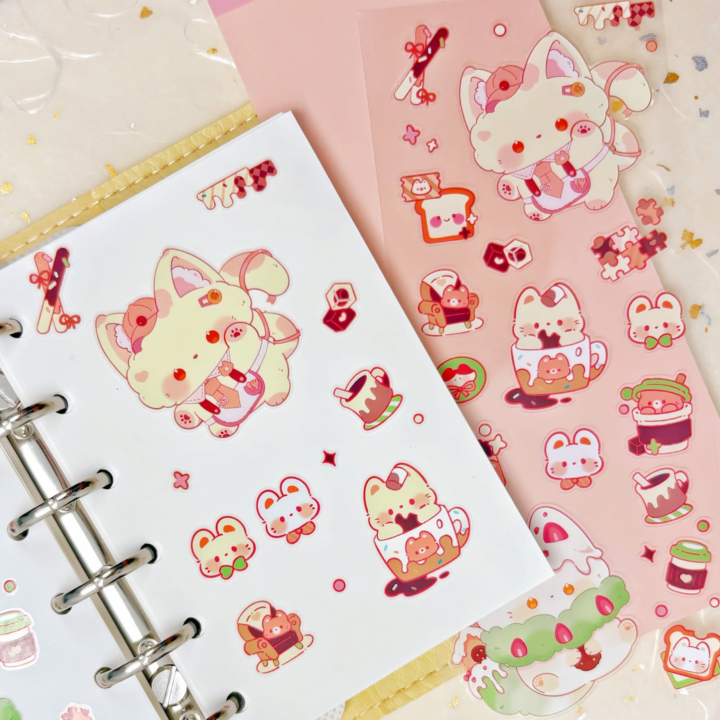 Fluffy Cafe Vinyl Sticker Sheet