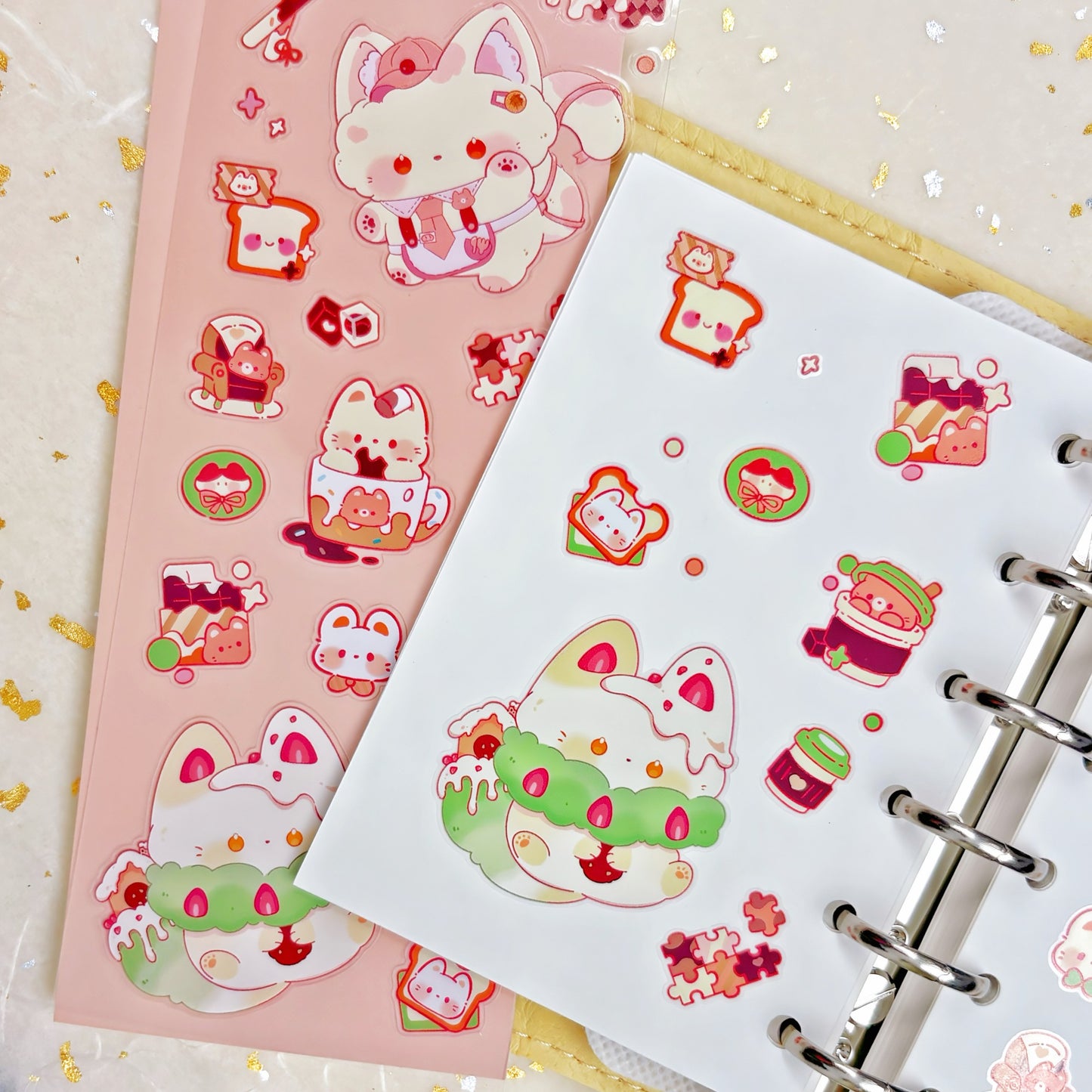 Fluffy Cafe Vinyl Sticker Sheet
