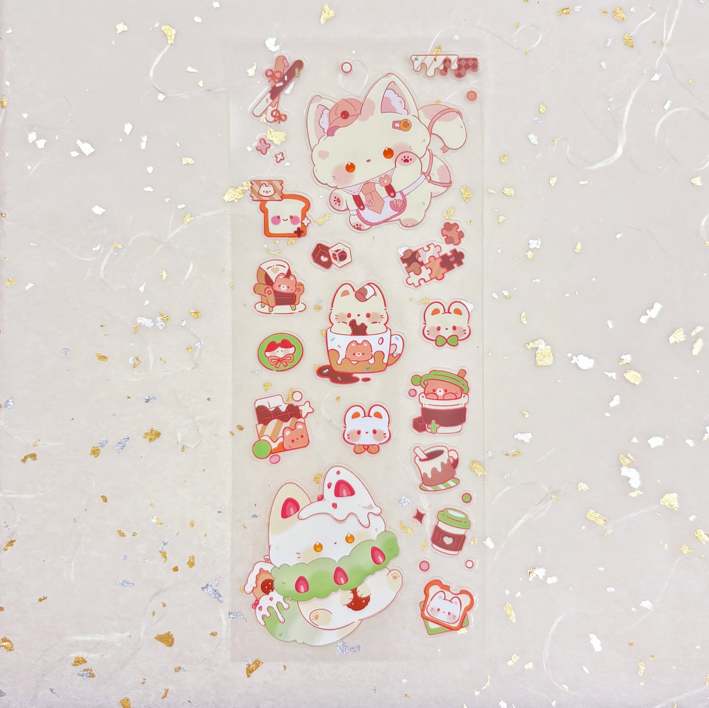 Fluffy Cafe Vinyl Sticker Sheet
