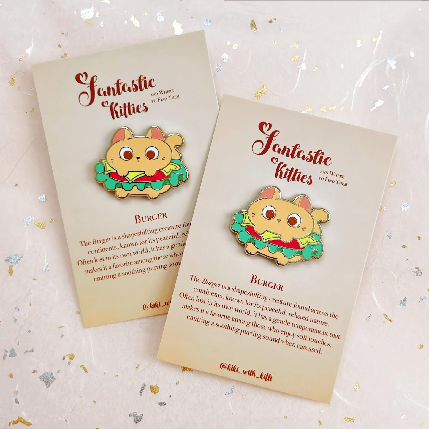 Burger Cat Hard Enamel Pin
