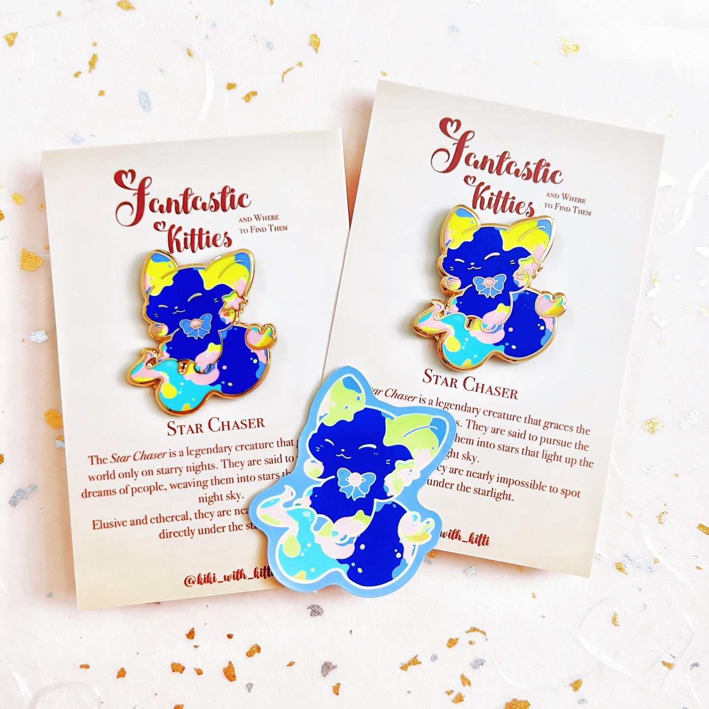 Star Chaser Cat Hard Enamel Pin