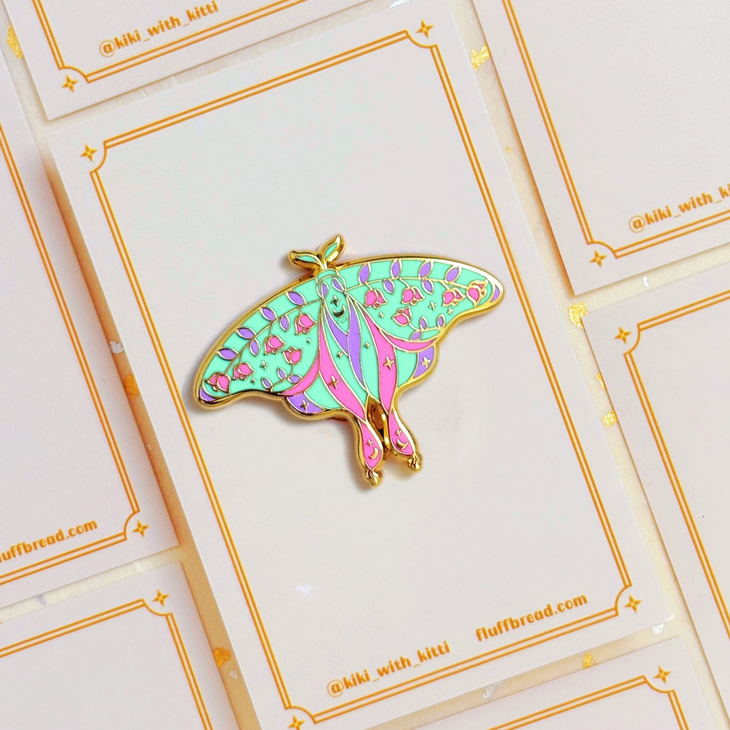 Actias Luna Neon Moth Enamel Pin