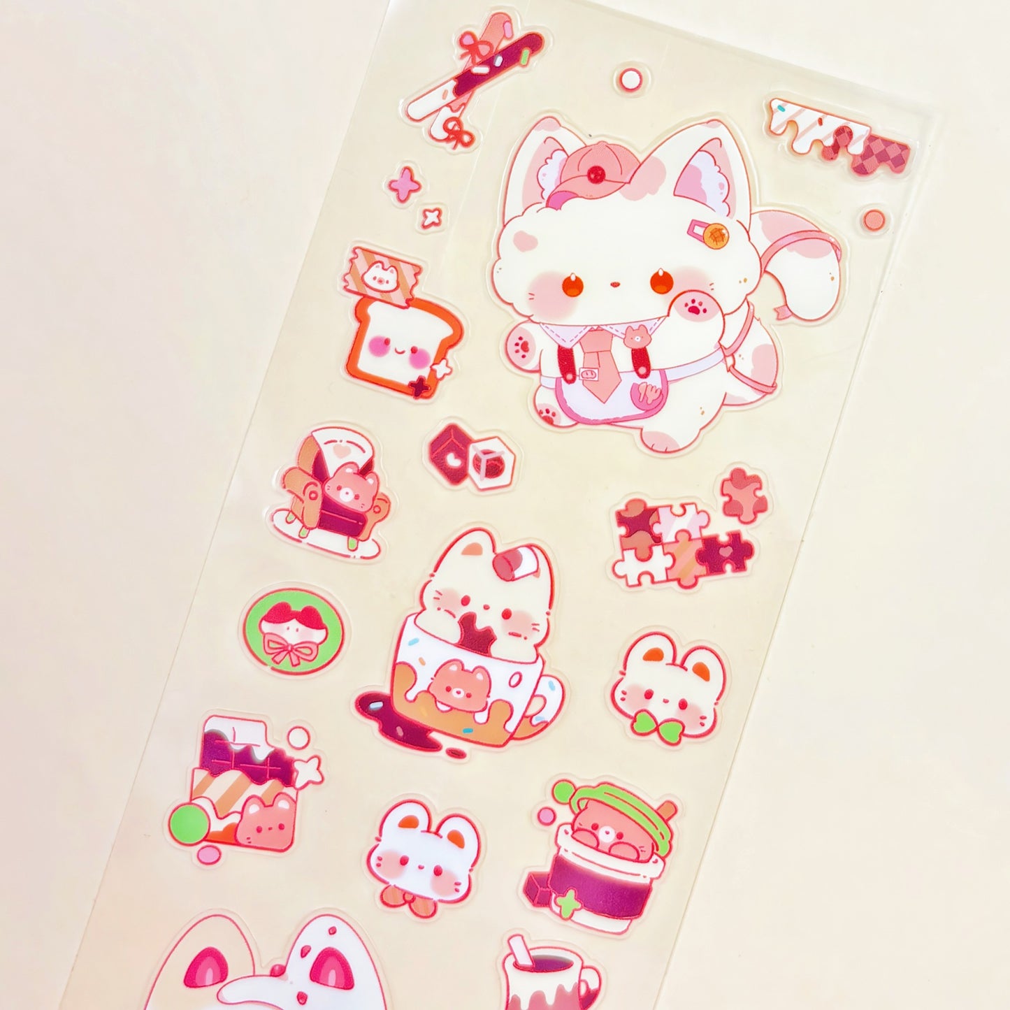 Fluffy Cafe Vinyl Sticker Sheet