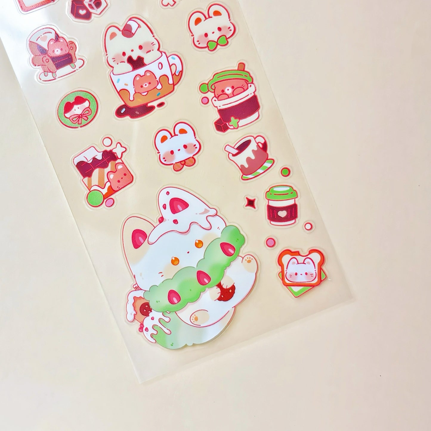 Fluffy Cafe Vinyl Sticker Sheet