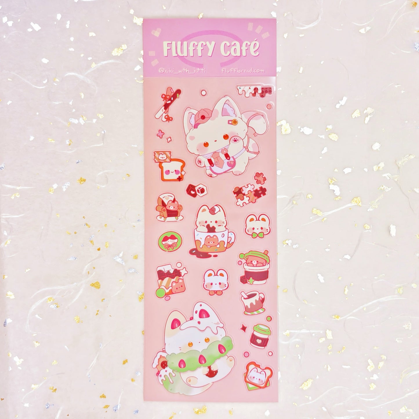 Fluffy Cafe Vinyl Sticker Sheet