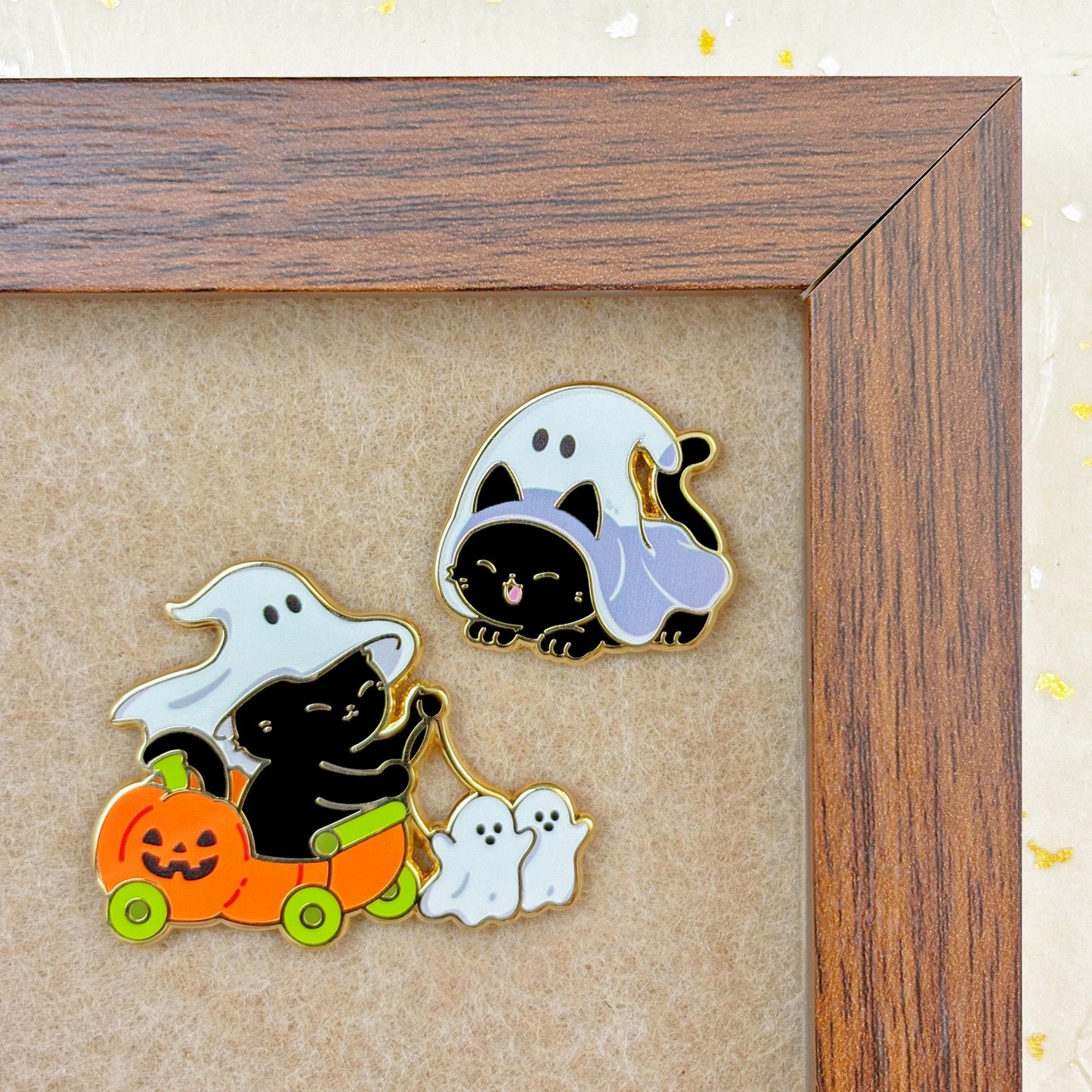 Peek-a-Mew Black Cat Halloween Pin