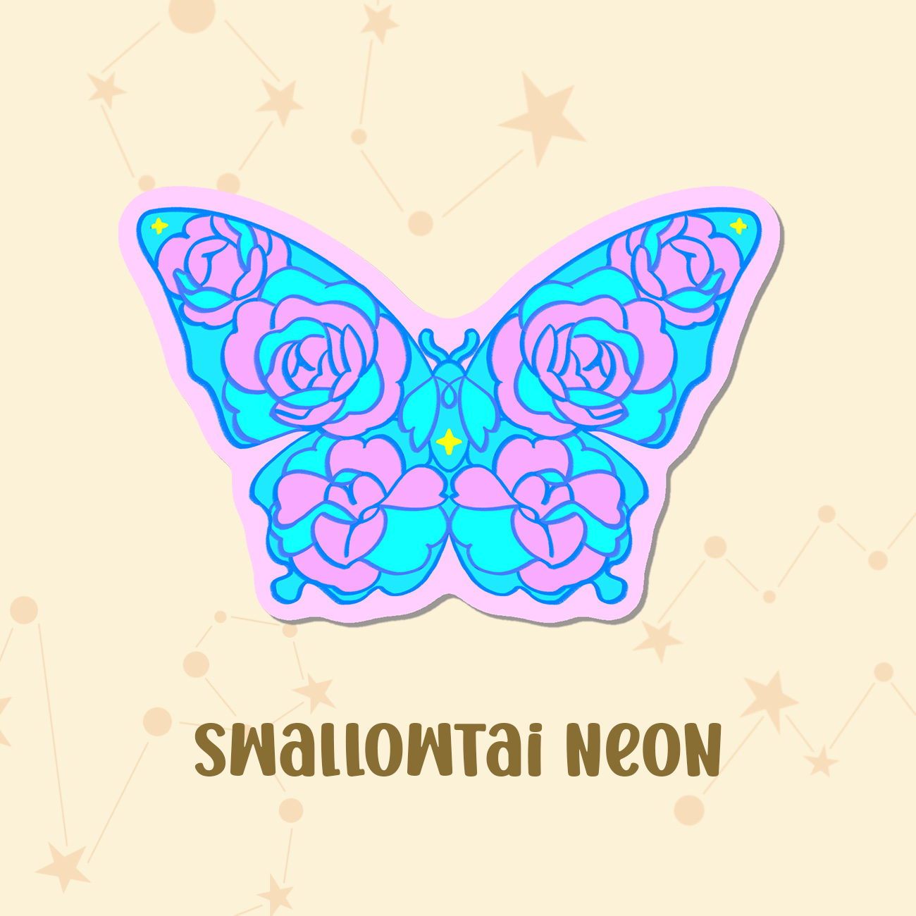 Moth & Butterfly Vinyl Sticker