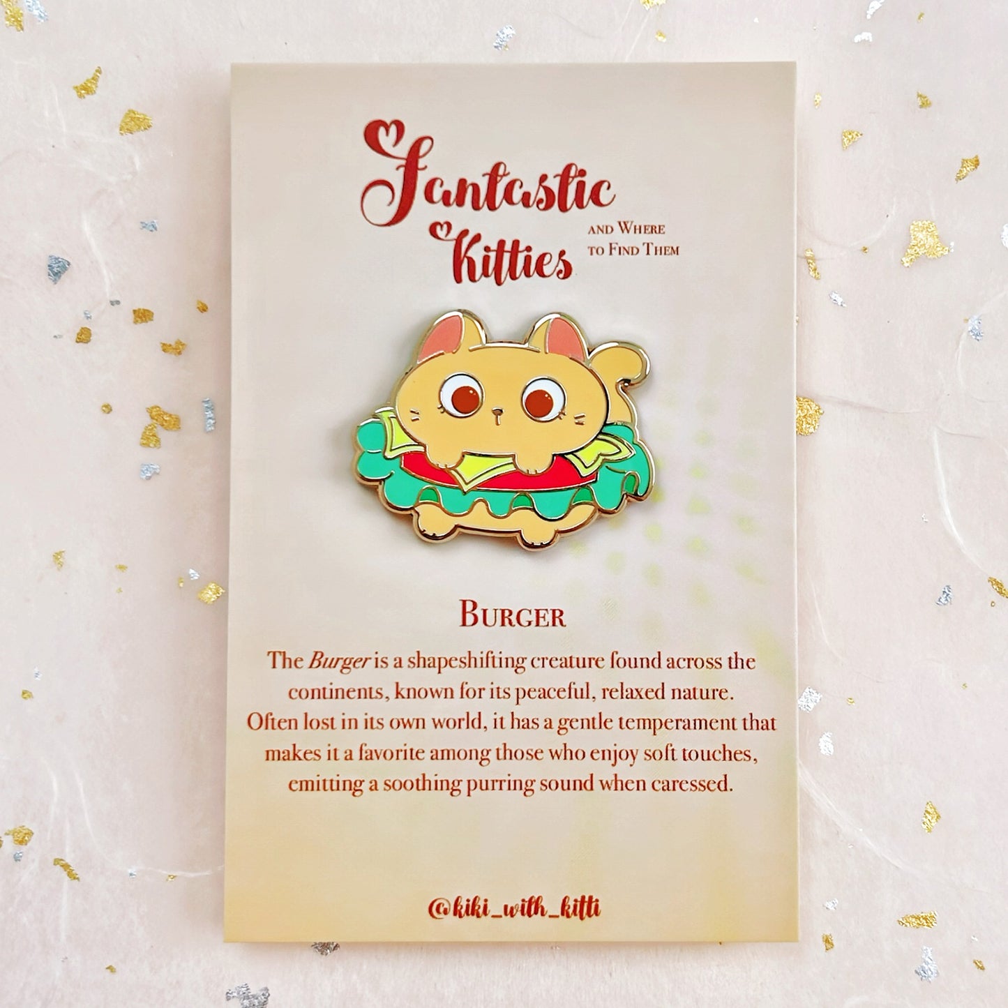 Burger Cat Hard Enamel Pin