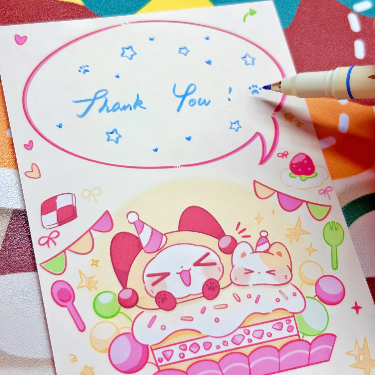 Cheers Cotton Postcard & Vinyl Sticker