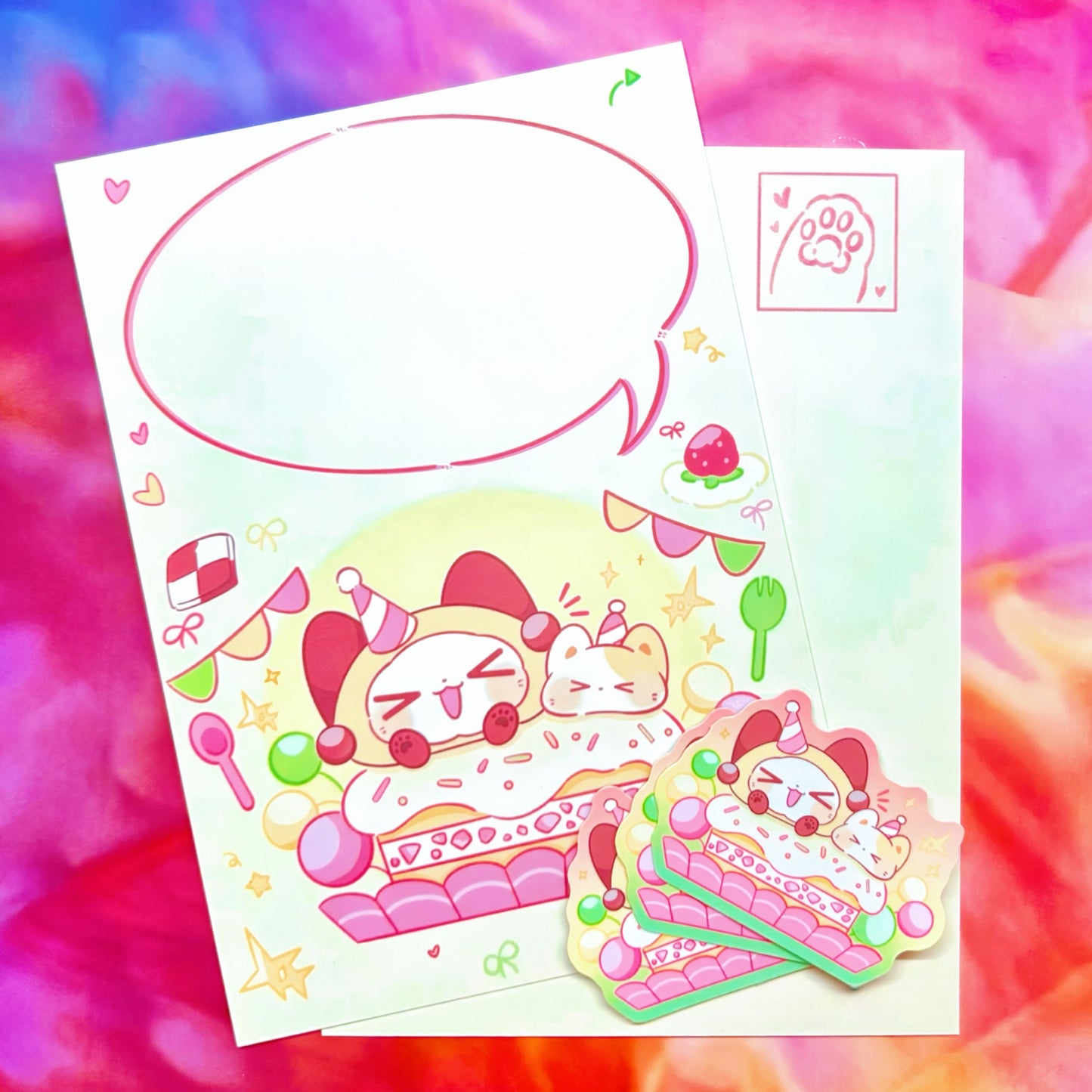 Cheers Cotton Postcard & Vinyl Sticker