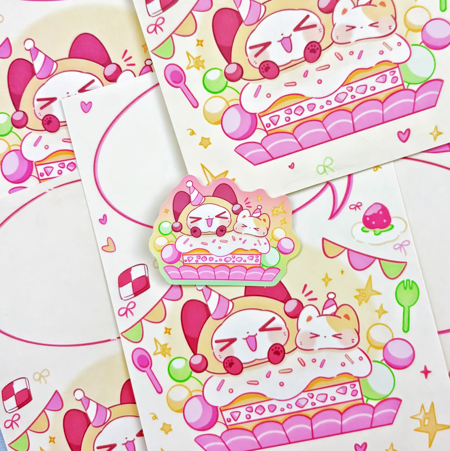 Cheers Cotton Postcard & Vinyl Sticker