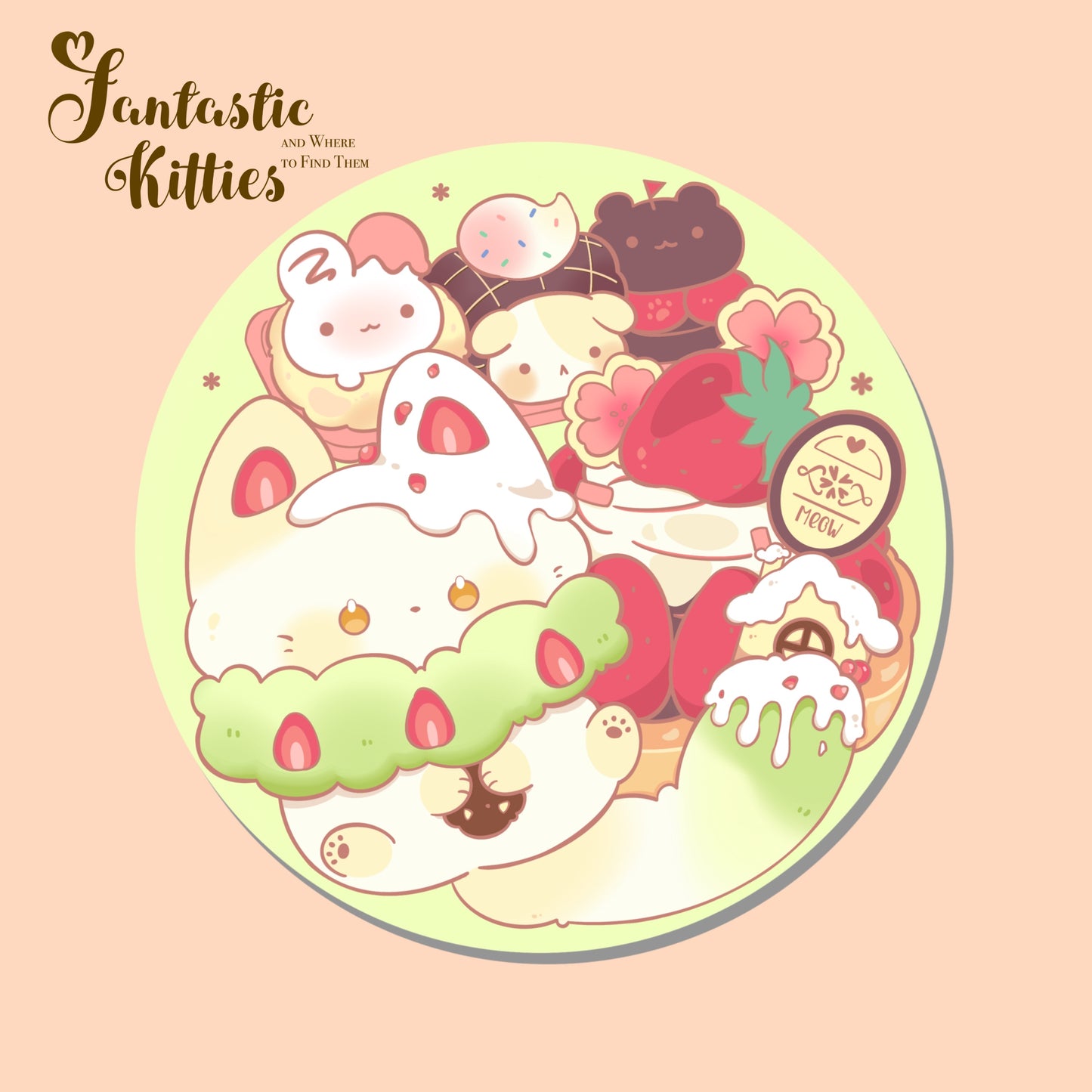 Fantistic Kitties Absorbent Ceramic Coaster
