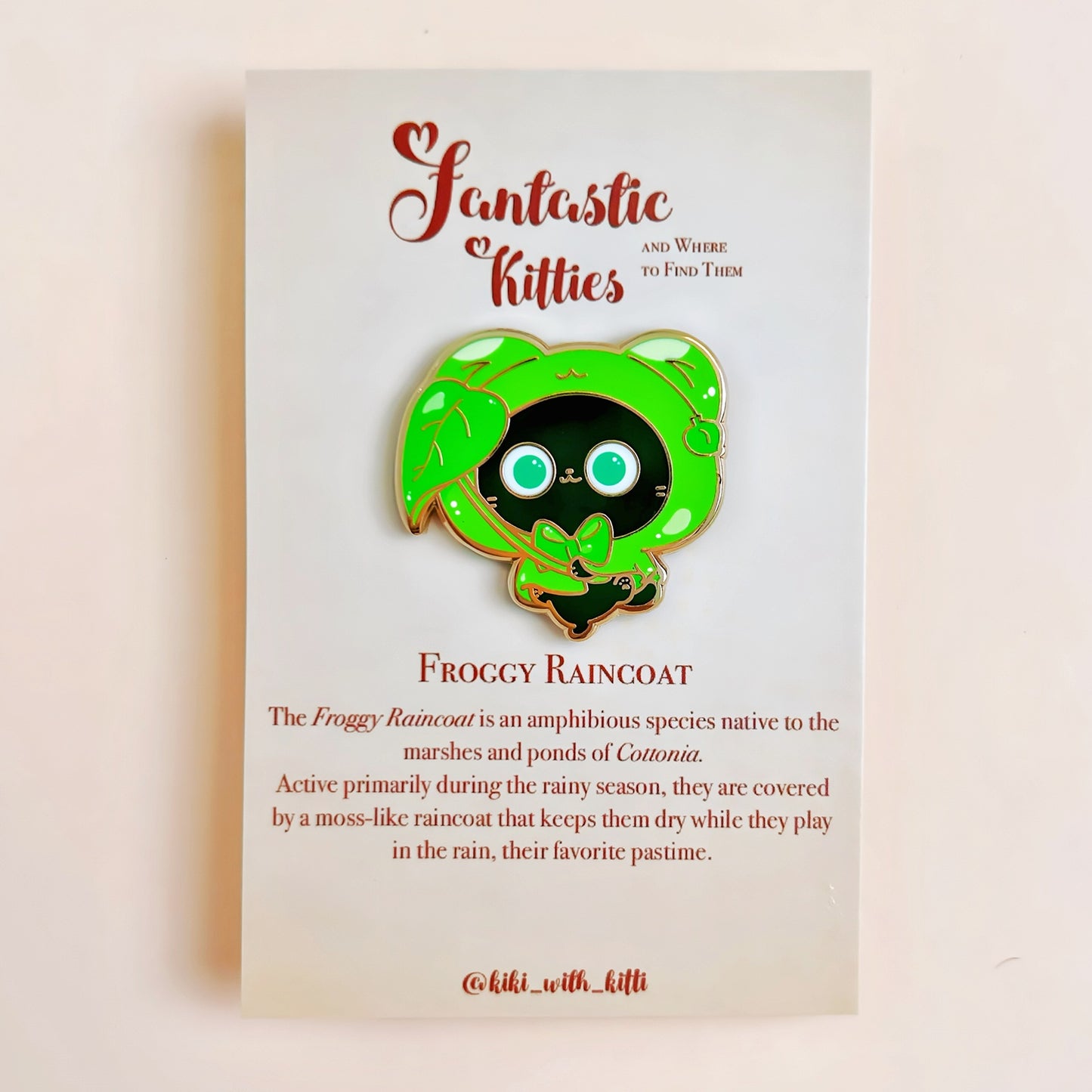 Froggy Raincoat Cat Hard Enamel Pin
