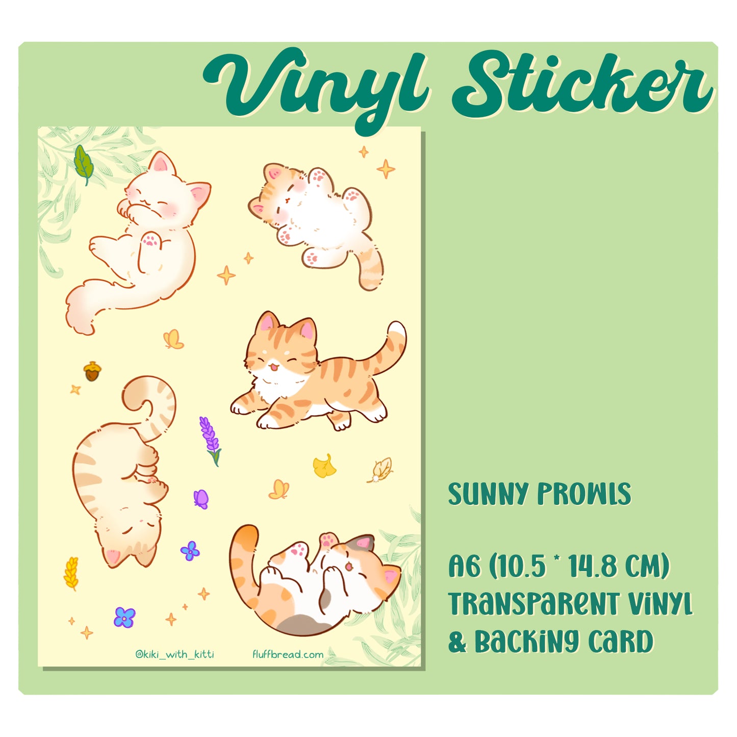 Sunny Prowls Vinyl Sticker Sheet