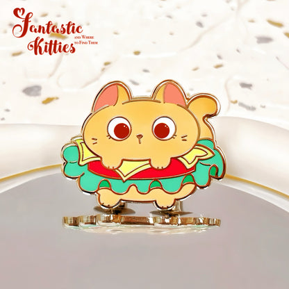 Burger Cat Hard Enamel Pin