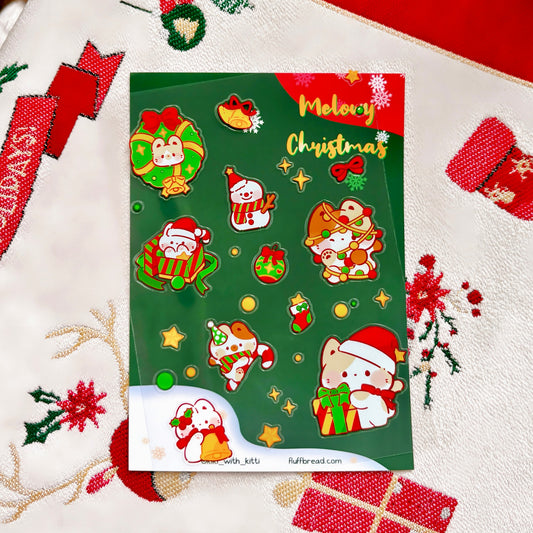 Meowly Christmas Sticker Sheet