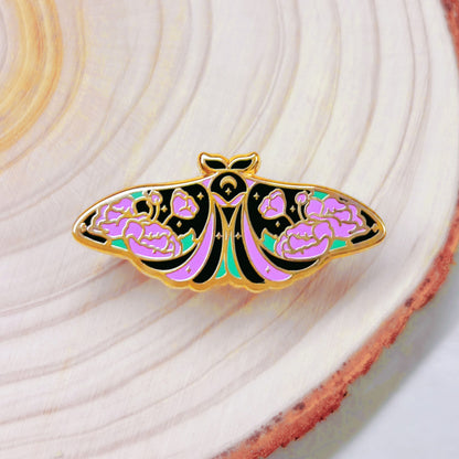 Apollina Neon Moth Enamel Pin