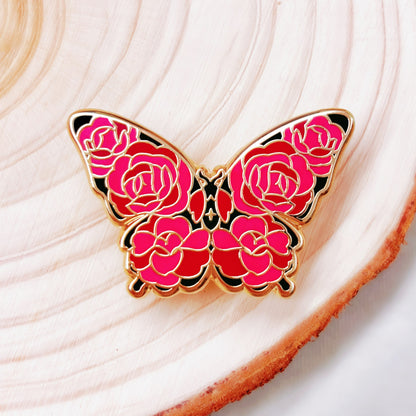 Floral Butterfly Enamel Pin Collection
