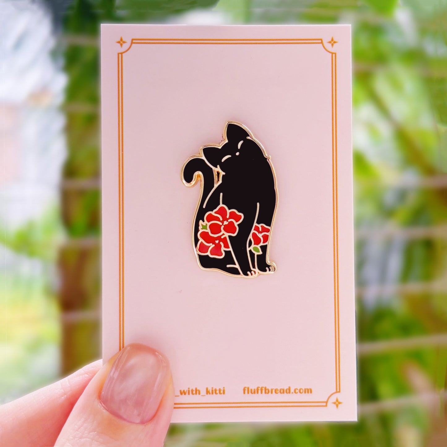 Hibiscus Cat Hard Enamel Pin