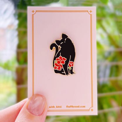 Hibiscus Cat Hard Enamel Pin