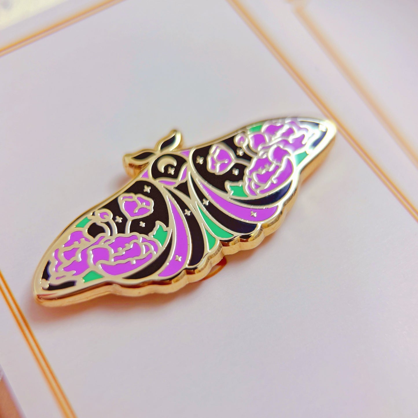Apollina Moonlit Moth Enamel Pin