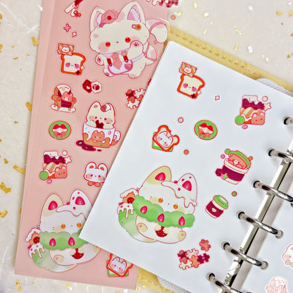 Fluffy Cafe Vinyl Sticker Sheet