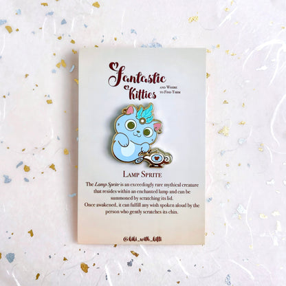 Lamp Sprite Cat Hard Enamel Pin