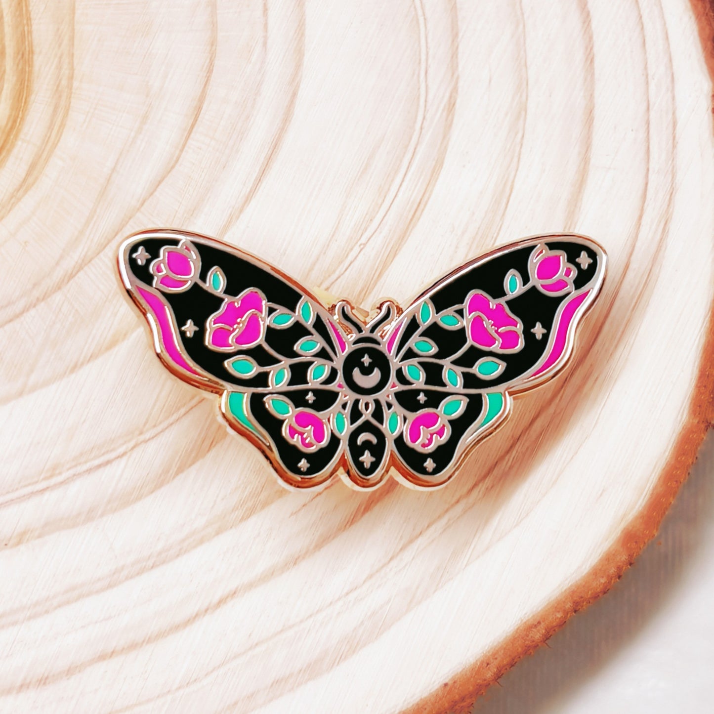 Paper Moon Moonlit Moth Enamel Pin