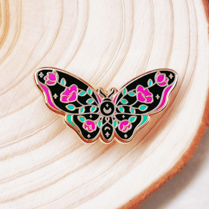 Paper Moon Moonlit Moth Enamel Pin