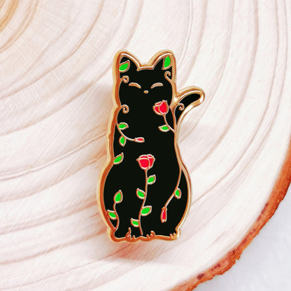 Rose Cat Hard Enamel Pin