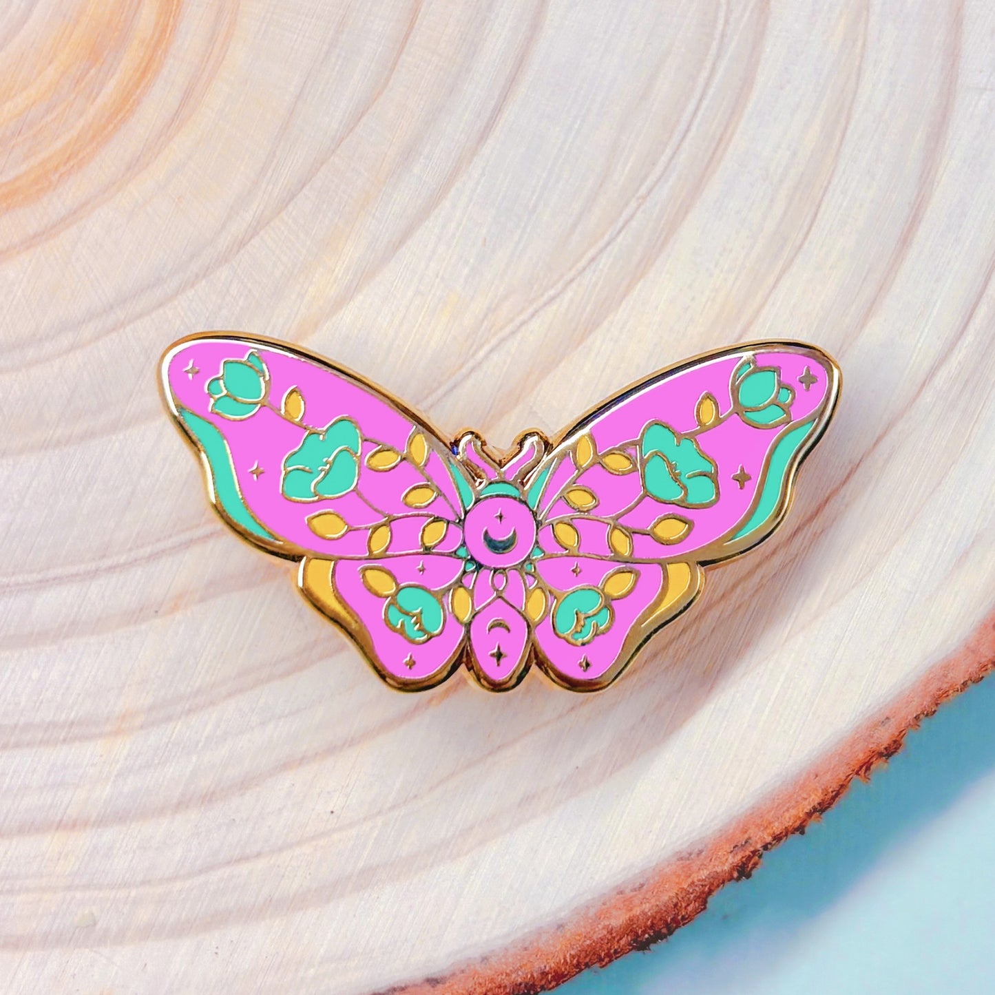 Paper Moon Neon Moth Enamel Pin