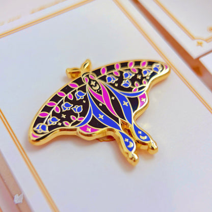 Actias Luna Moonlit Moth Enamel Pin