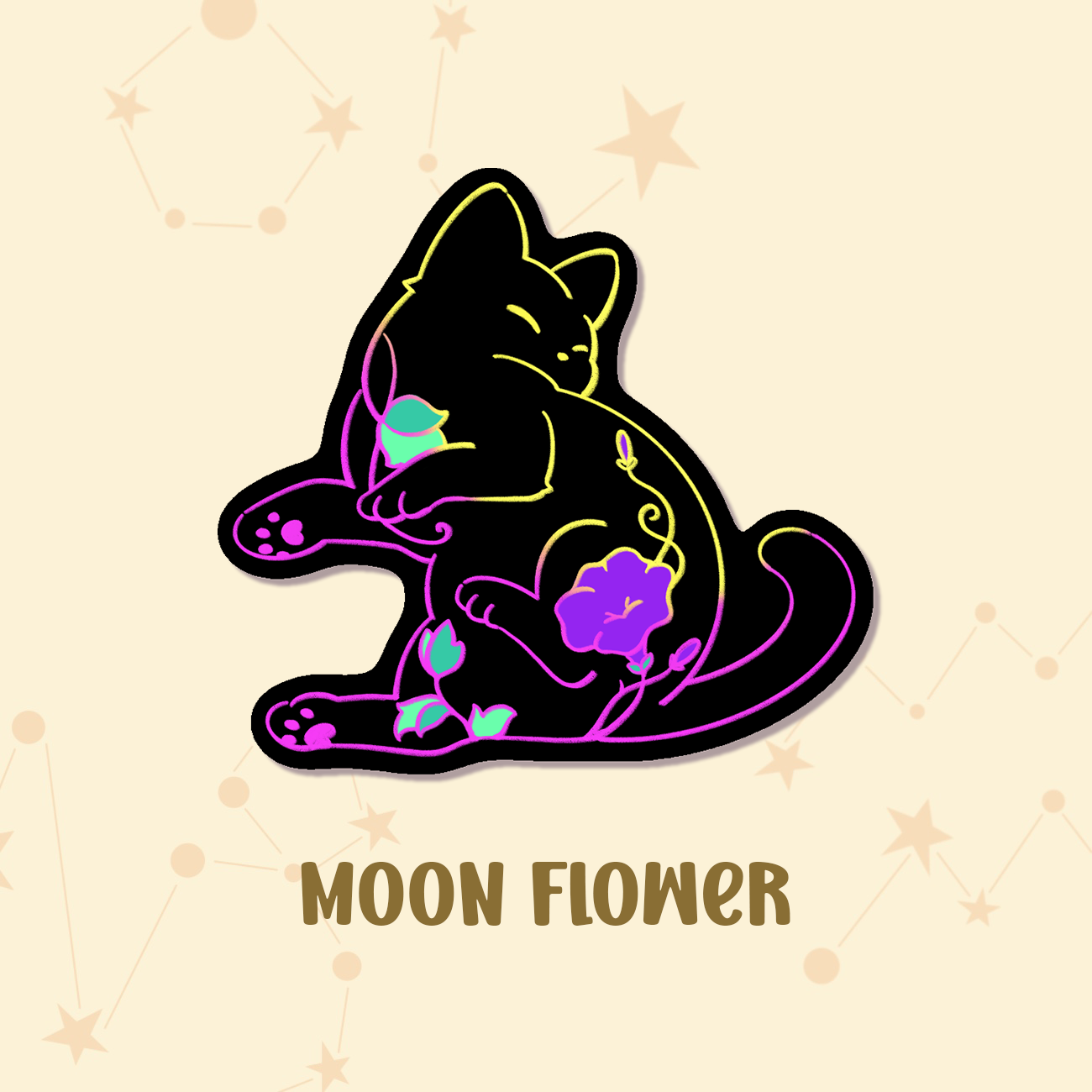 [Pre-order] Floral Cat Vinyl Sticker