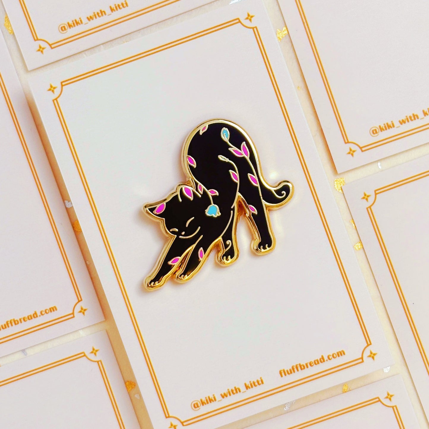 Lisianthus Cat Hard Enamel Pin