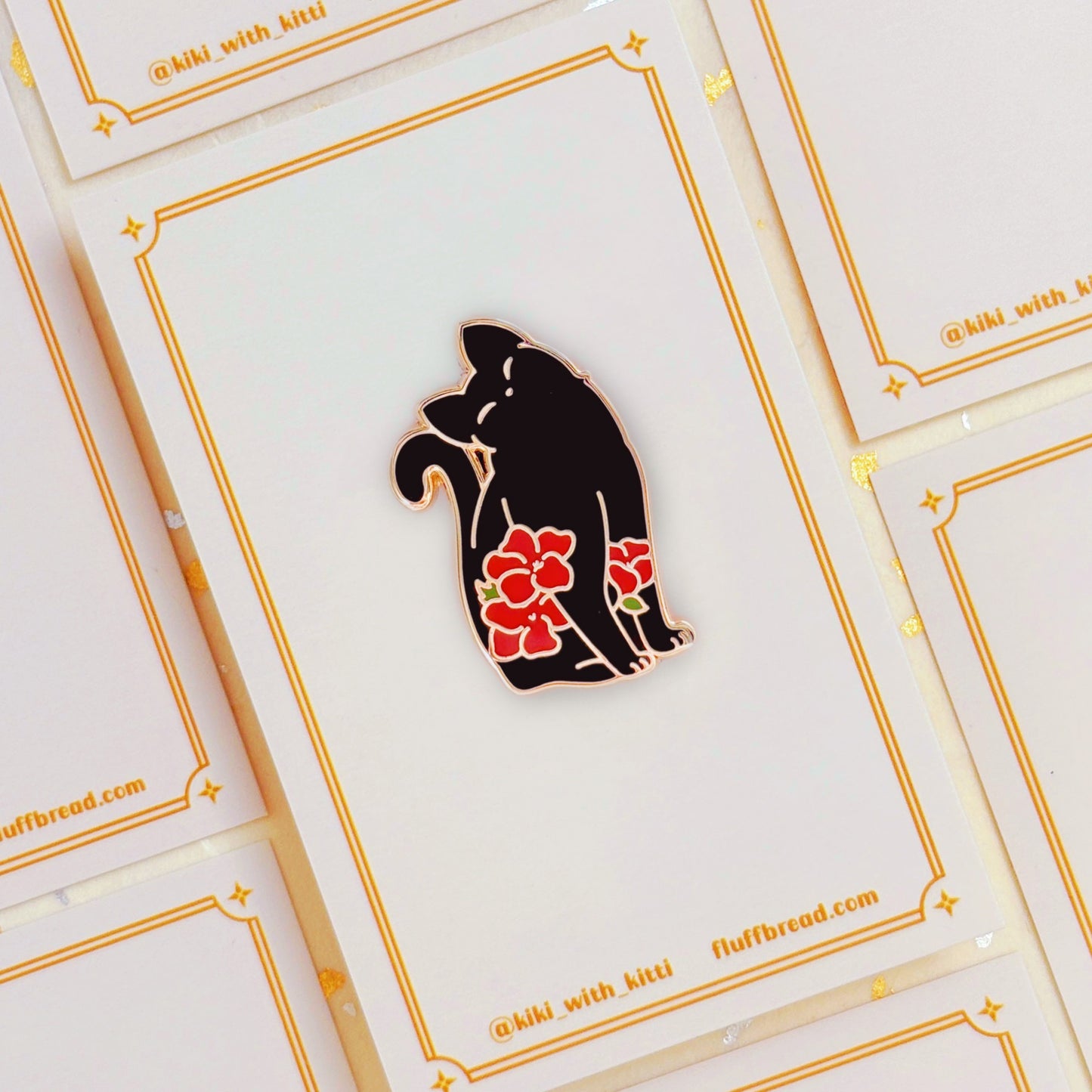 Hibiscus Cat Hard Enamel Pin