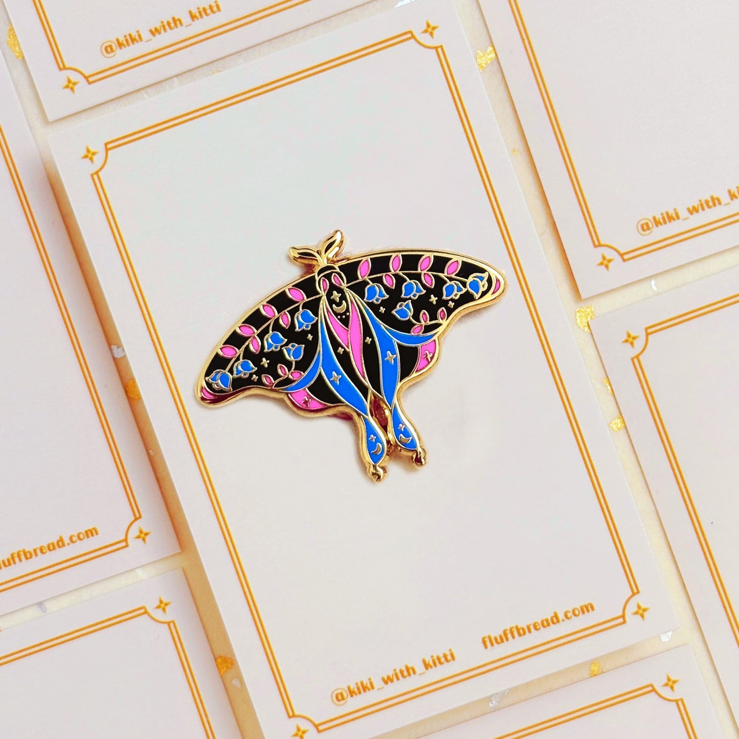 Actias Luna Moonlit Moth Enamel Pin