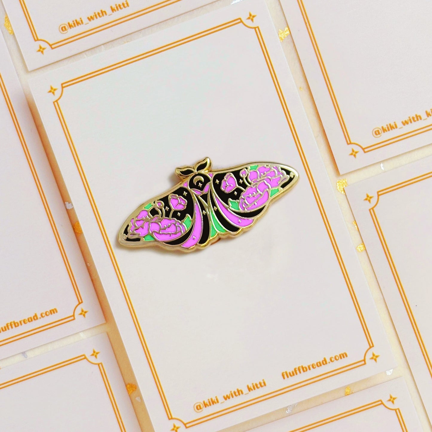 Apollina Neon Moth Enamel Pin
