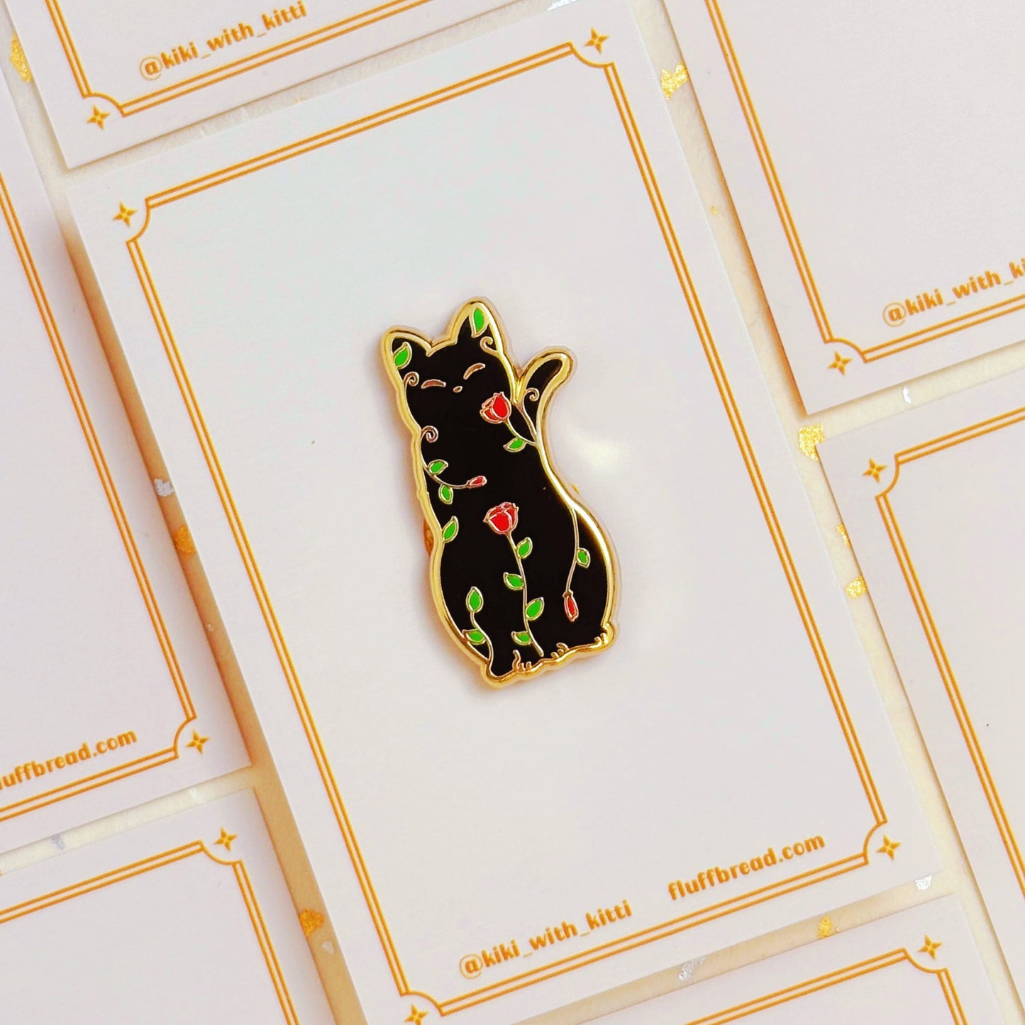 Rose Cat Hard Enamel Pin