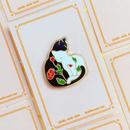 Red Poppy Cat Hard Enamel Pin