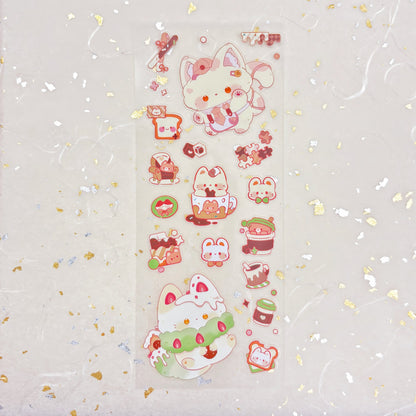 Fluffy Cafe Vinyl Sticker Sheet