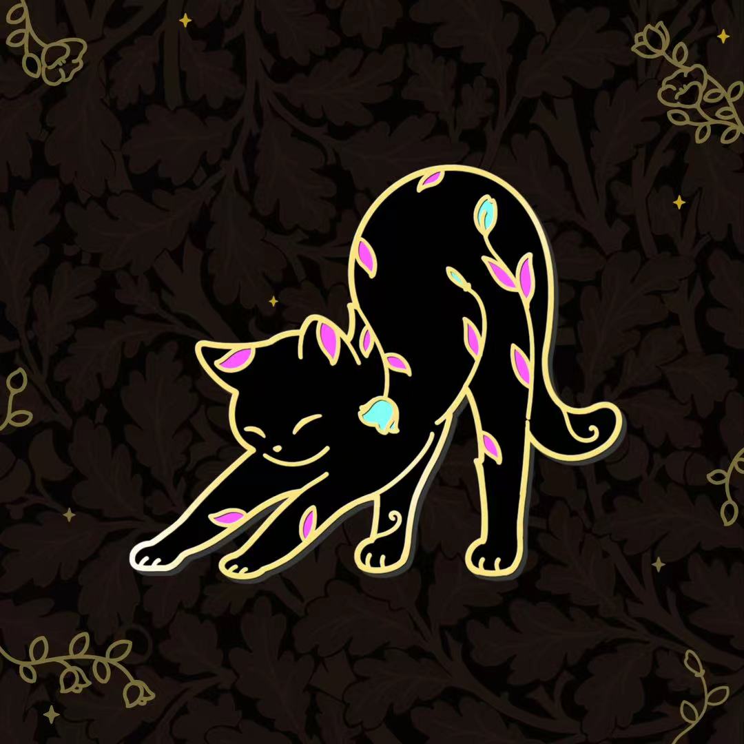 Lisianthus Cat Hard Enamel Pin