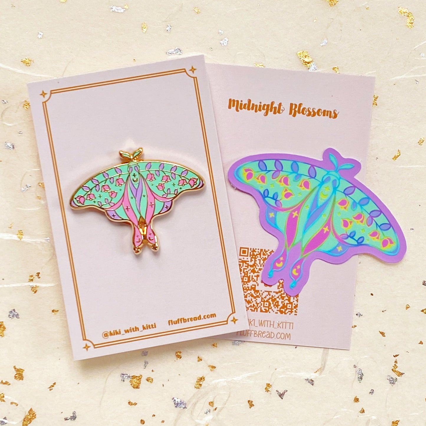 Actias Luna Neon Moth Enamel Pin