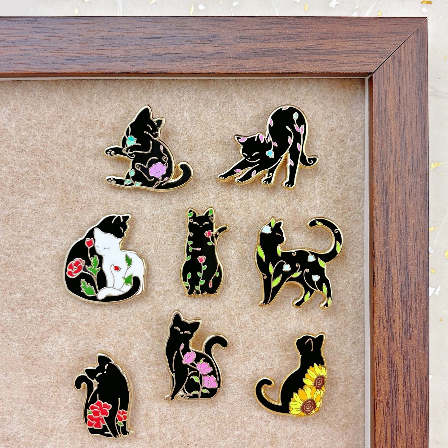 Hibiscus Cat Hard Enamel Pin