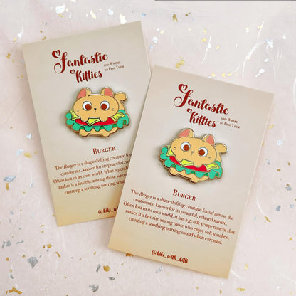 Burger Cat Hard Enamel Pin