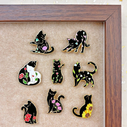 Lily of the Valley Cat Hard Enamel Pin