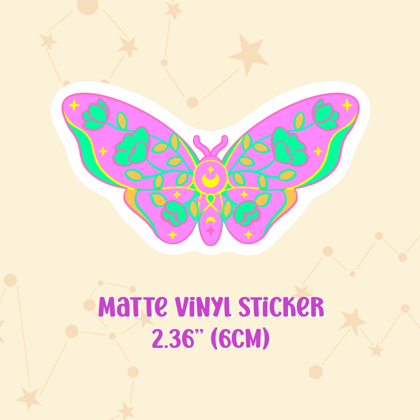 Paper Moon Neon Moth Enamel Pin
