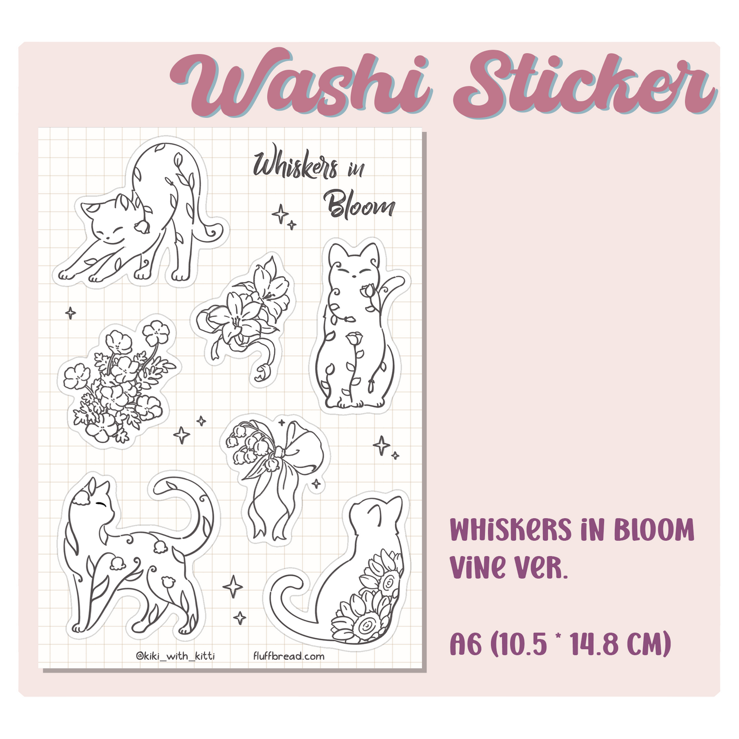 [Pre-order] Midnight Blossoms Washi Sticker Sheet