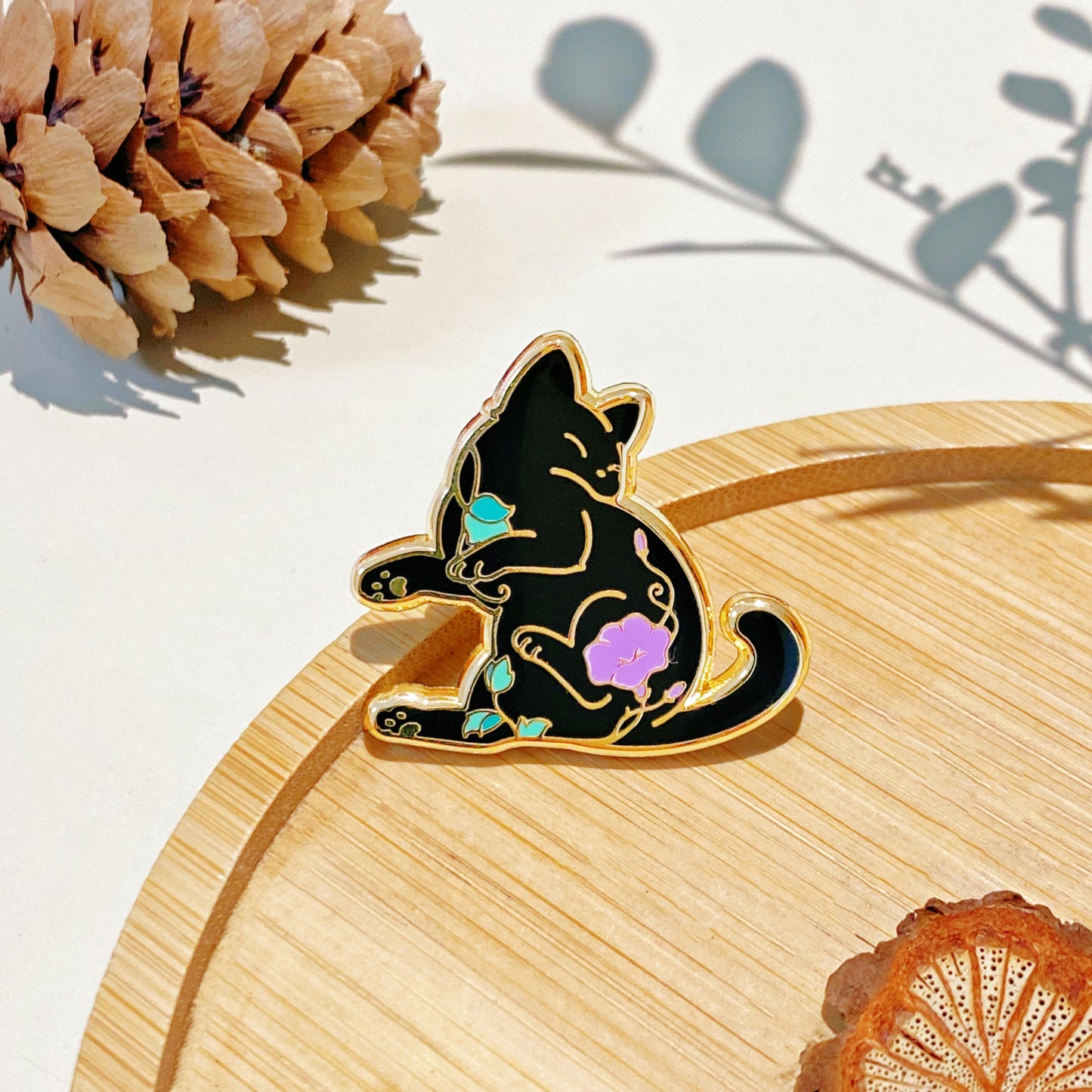 Floral Cat Enamel Pin Collection