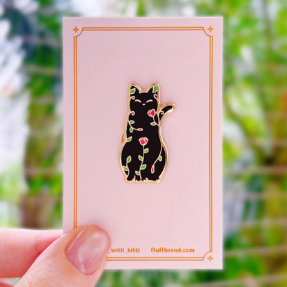 Rose Cat Hard Enamel Pin